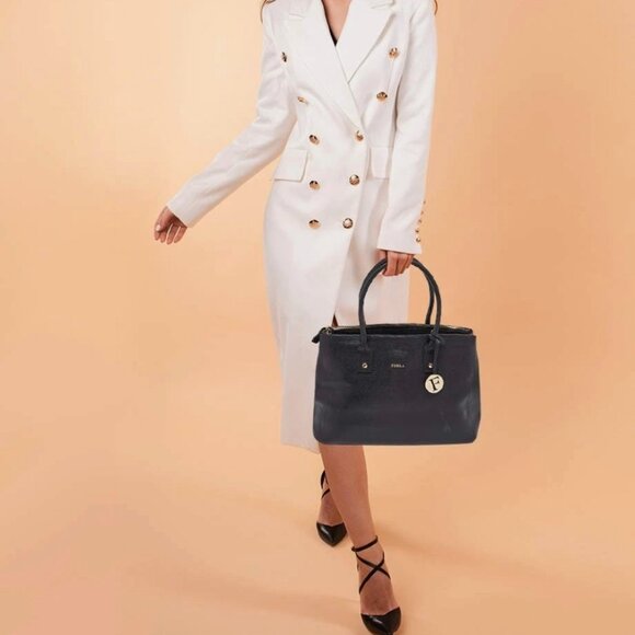 Furla Black Saffiano Leather 5 pc tote set EUC - Picture 3 of 15